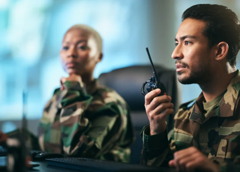walkie-talkie-army-and-military-team-at-the-station